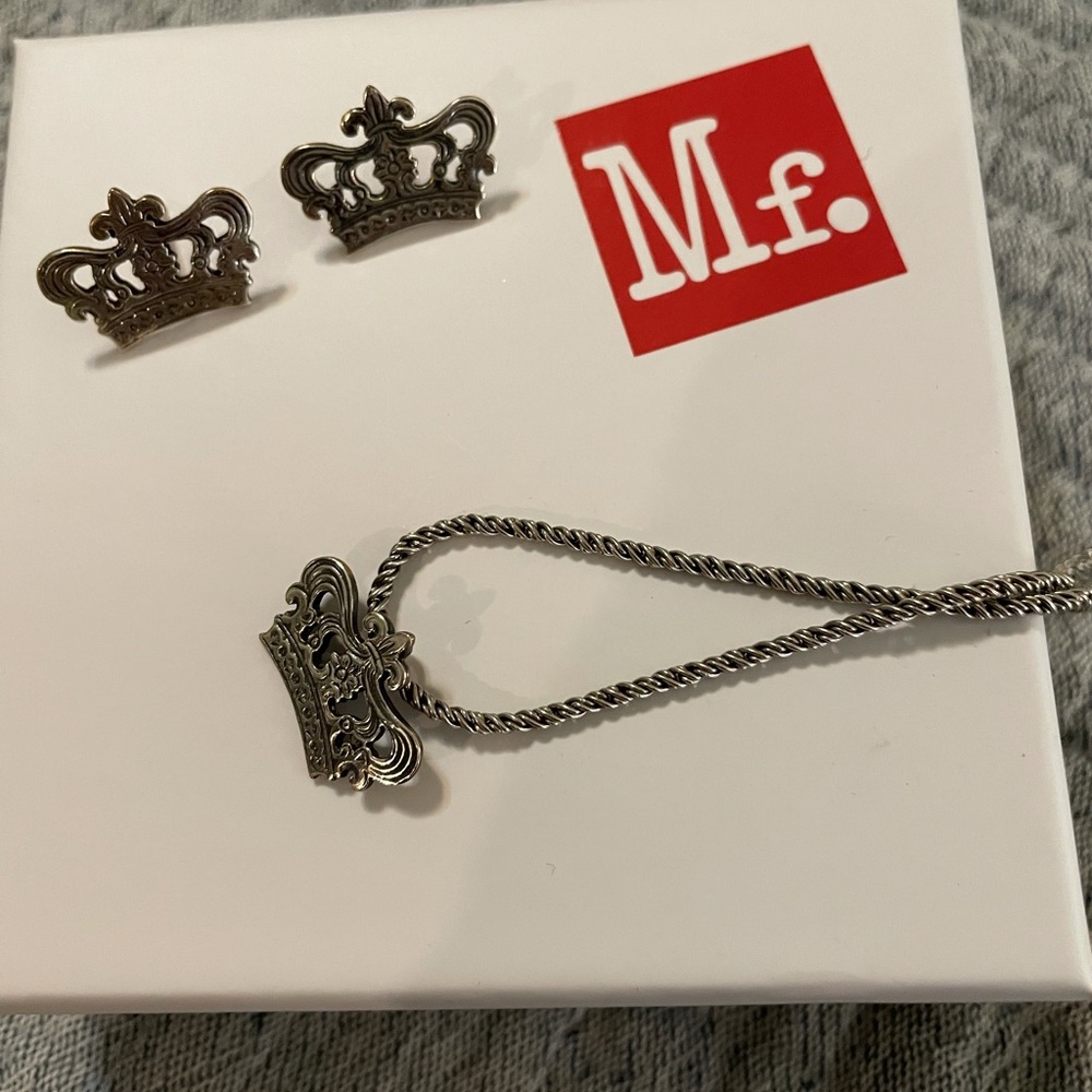 Mignon Faget crown earrings and necklace